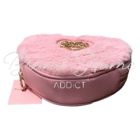 Juicy Couture Fuzzy Taffy Pink Heart Crossbody Bag - Picture 6 of 8